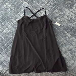 Offline by Aerie Black strappy Dress with built-in shorts w/pockets XXL NWT